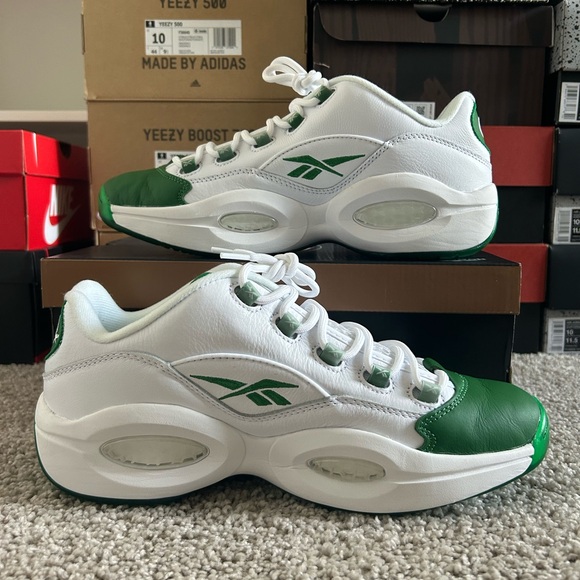 Reebok Question Low Green Toe, Used (Size US Men’s 10.0) - Picture 2 of 5